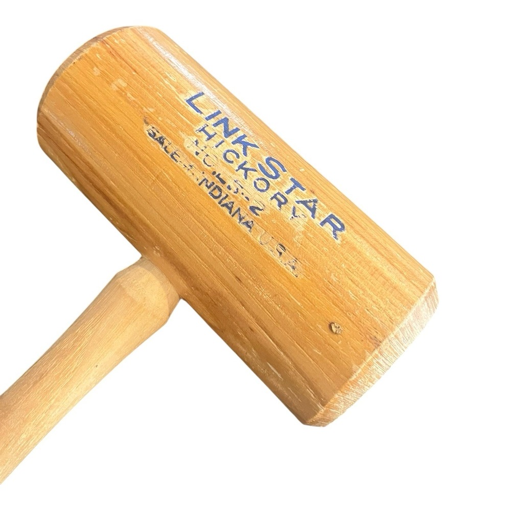 Vintage Wood Link Star Hickory Mallet- No. LS-2 13" Made Salem, IN USA - Picture 3 of 6